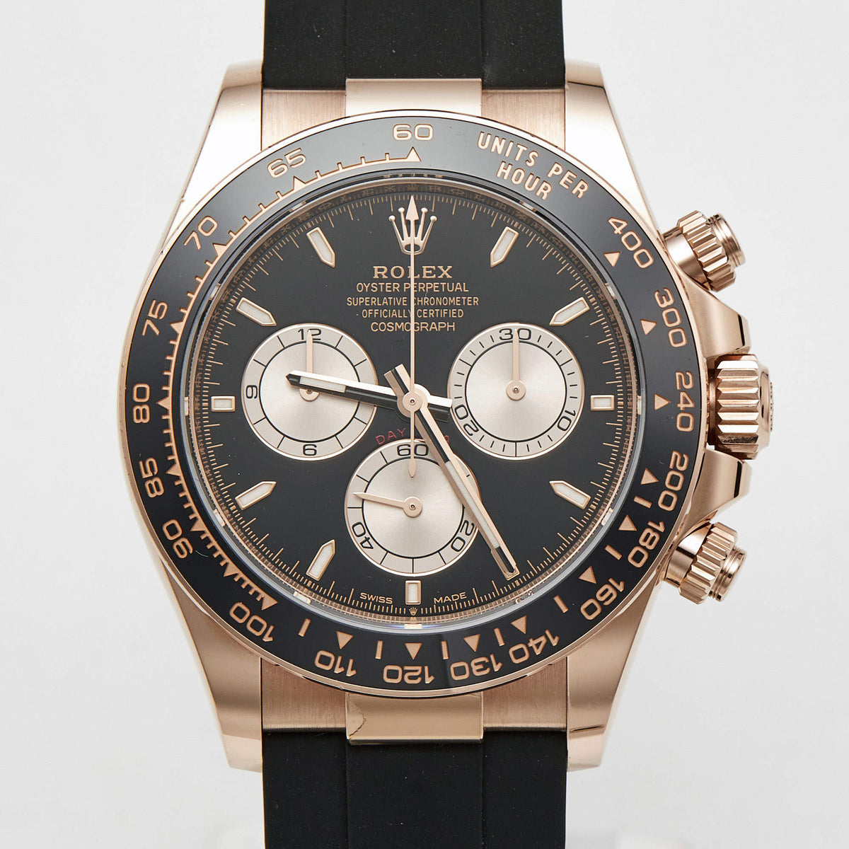Rolex Cosmograph Daytona M126515LN-0002 Black Dial Cerachrom 18K Everose Gold Rubber Men's Wristwatch 40mm