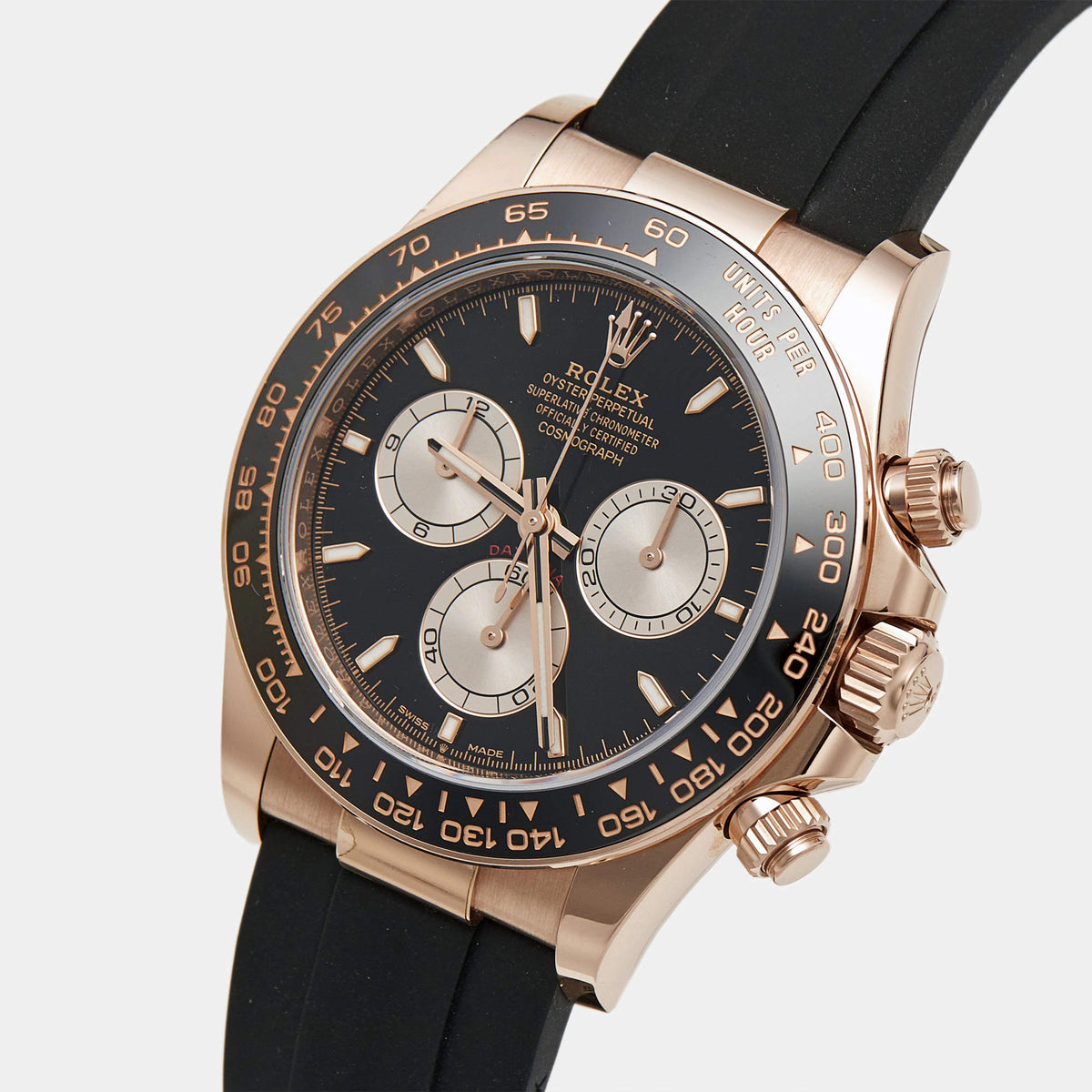 Rolex Cosmograph Daytona M126515LN-0002 Black Dial Cerachrom 18K Everose Gold Rubber Men's Wristwatch 40mm
