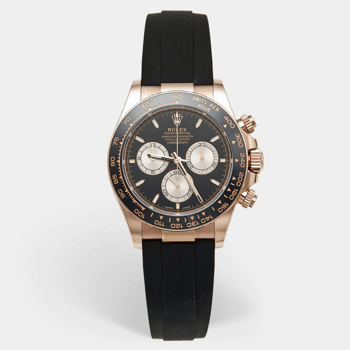Rolex Cosmograph Daytona M126515LN-0002 Black Dial Cerachrom 18K Everose Gold Rubber Men's Wristwatch 40mm