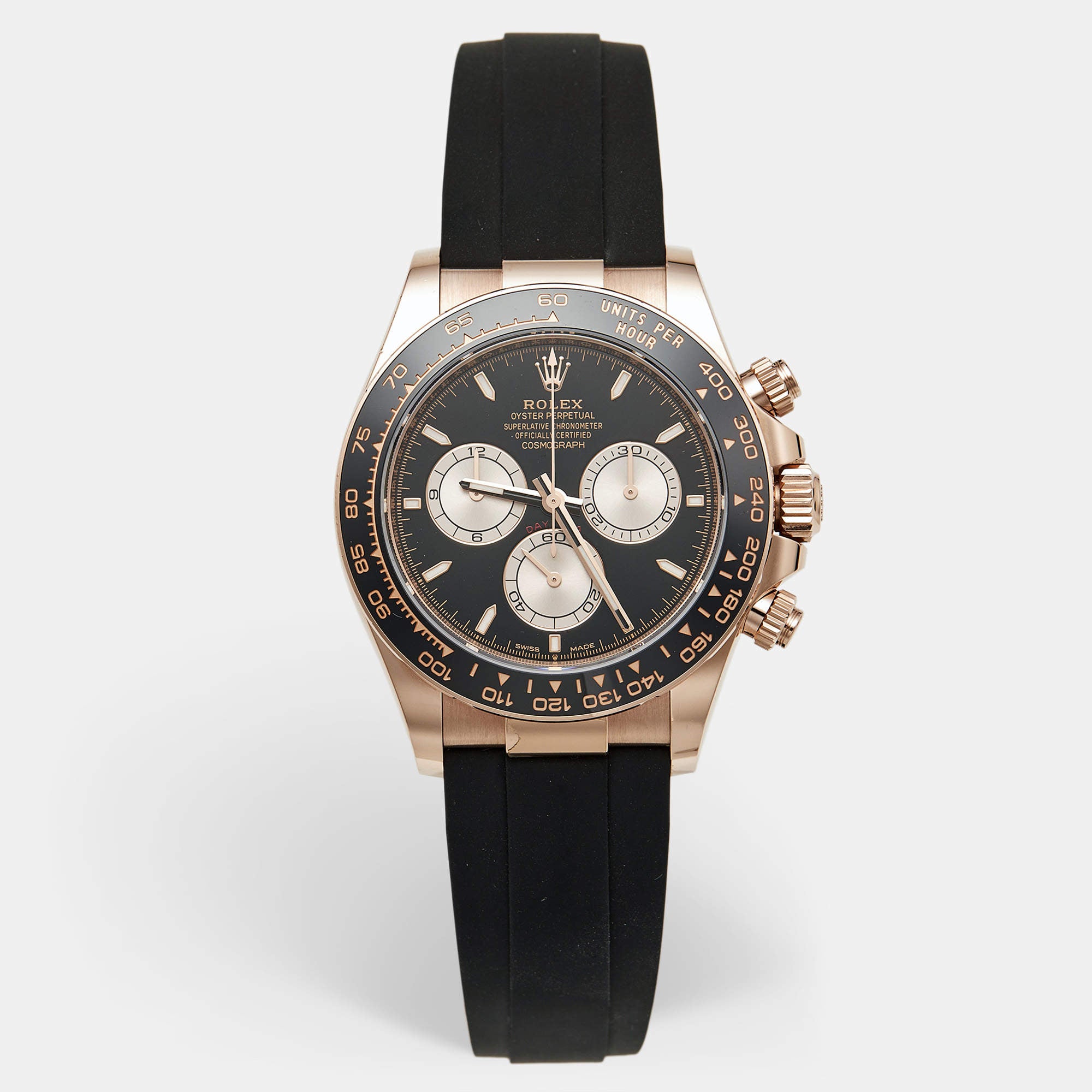 Rolex Cosmograph Daytona M126515LN-0002 Black Dial Cerachrom 18K Everose Gold Rubber Men's Wristwatch 40mm