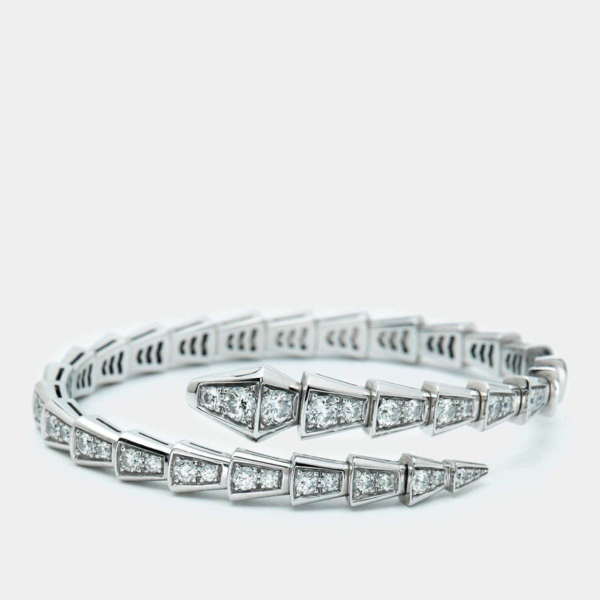 Bvlgari Serpenti Viper Diamonds 18k White Gold Bracelet S