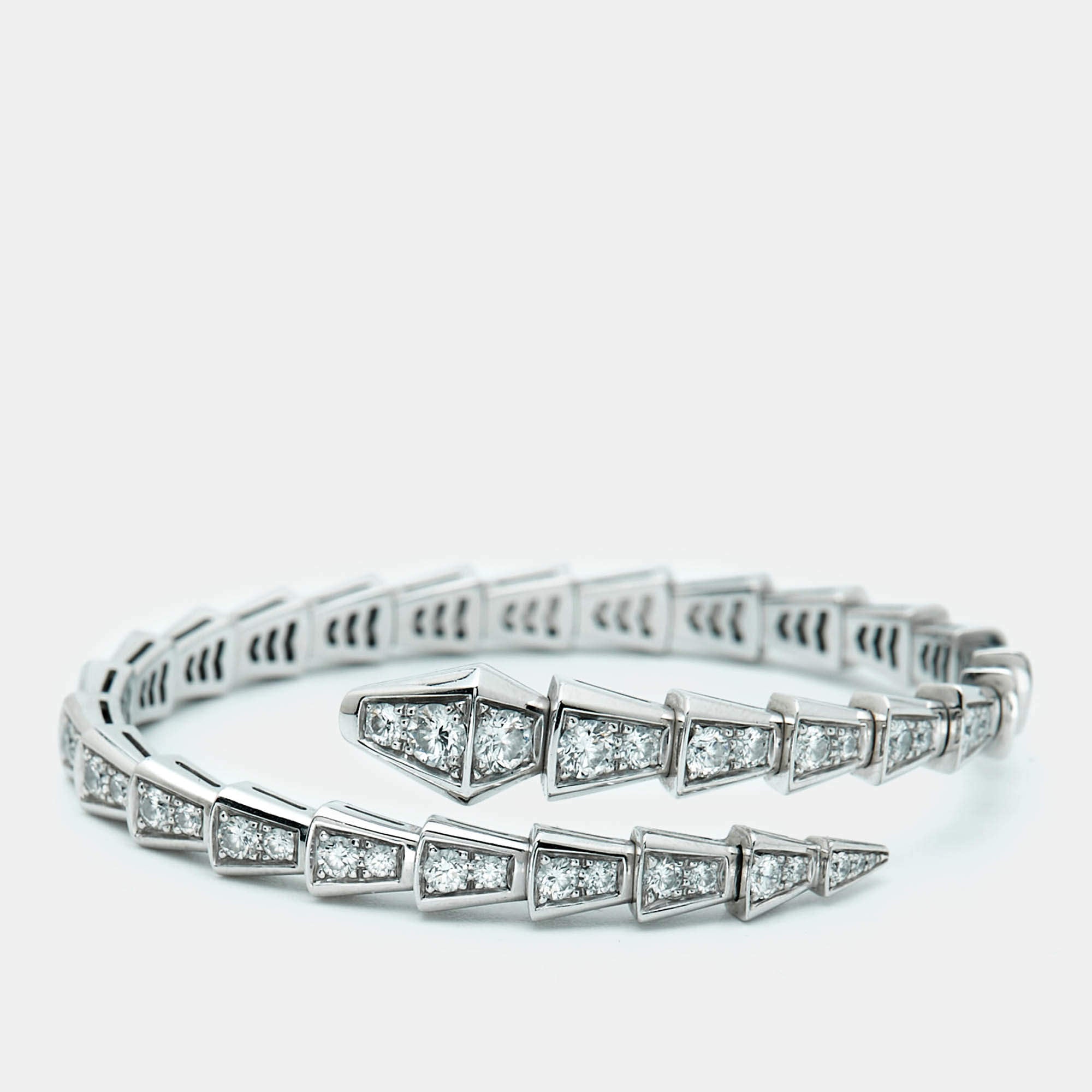 Bvlgari Serpenti Viper Diamonds 18k White Gold Bracelet S