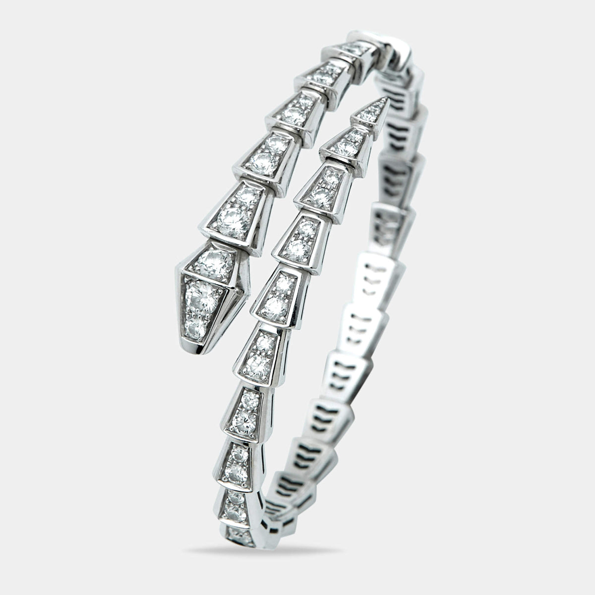Bvlgari Serpenti Viper Diamonds 18k White Gold Bracelet S