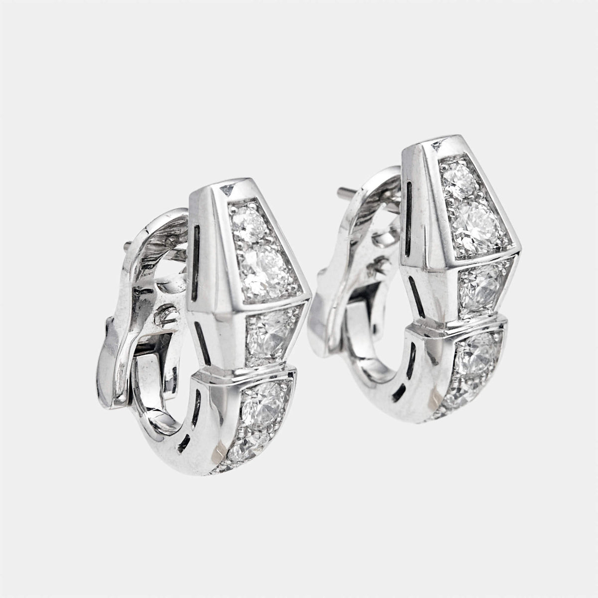 Bvlgari Serpenti Viper Diamond 18k White Gold Earrings