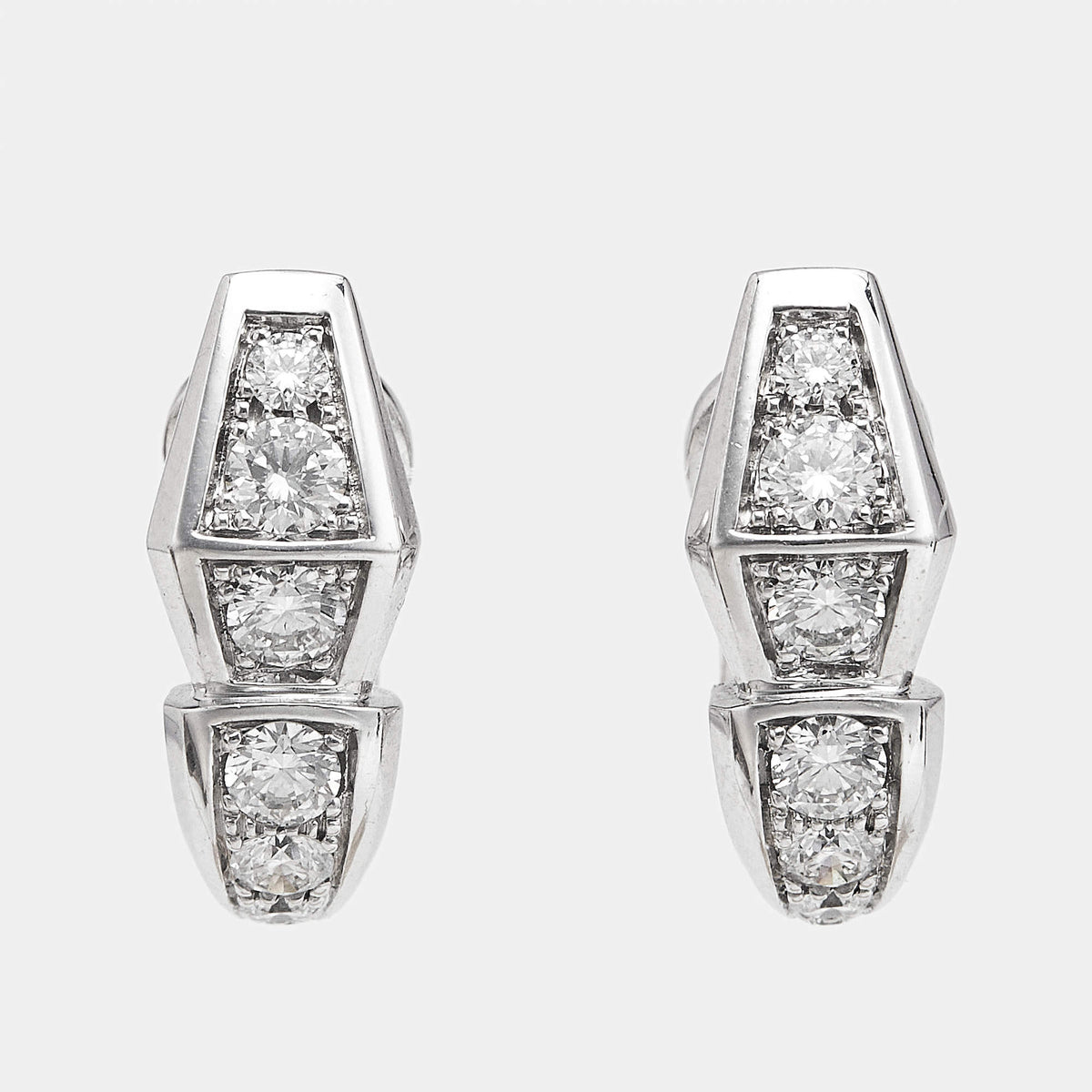 Bvlgari Serpenti Viper Diamond 18k White Gold Earrings