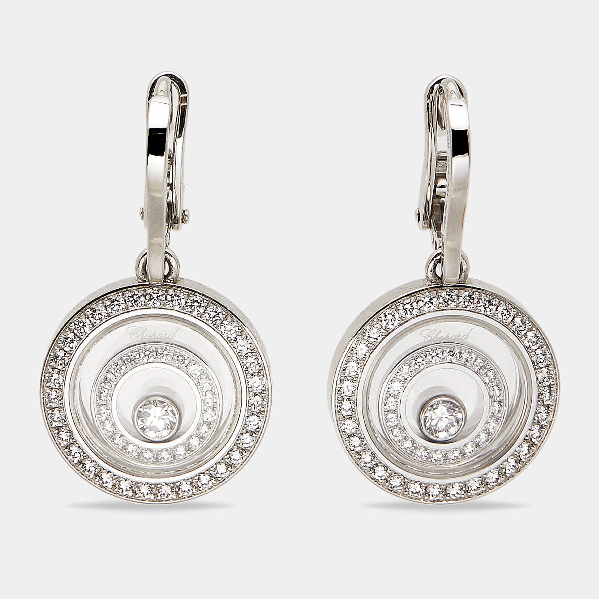 Chopard Happy Spirit Diamonds 18k White Gold Earrings