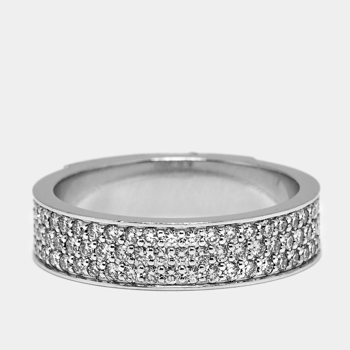Hermès Kelly Diamonds 18k White Gold Ring Size 51
