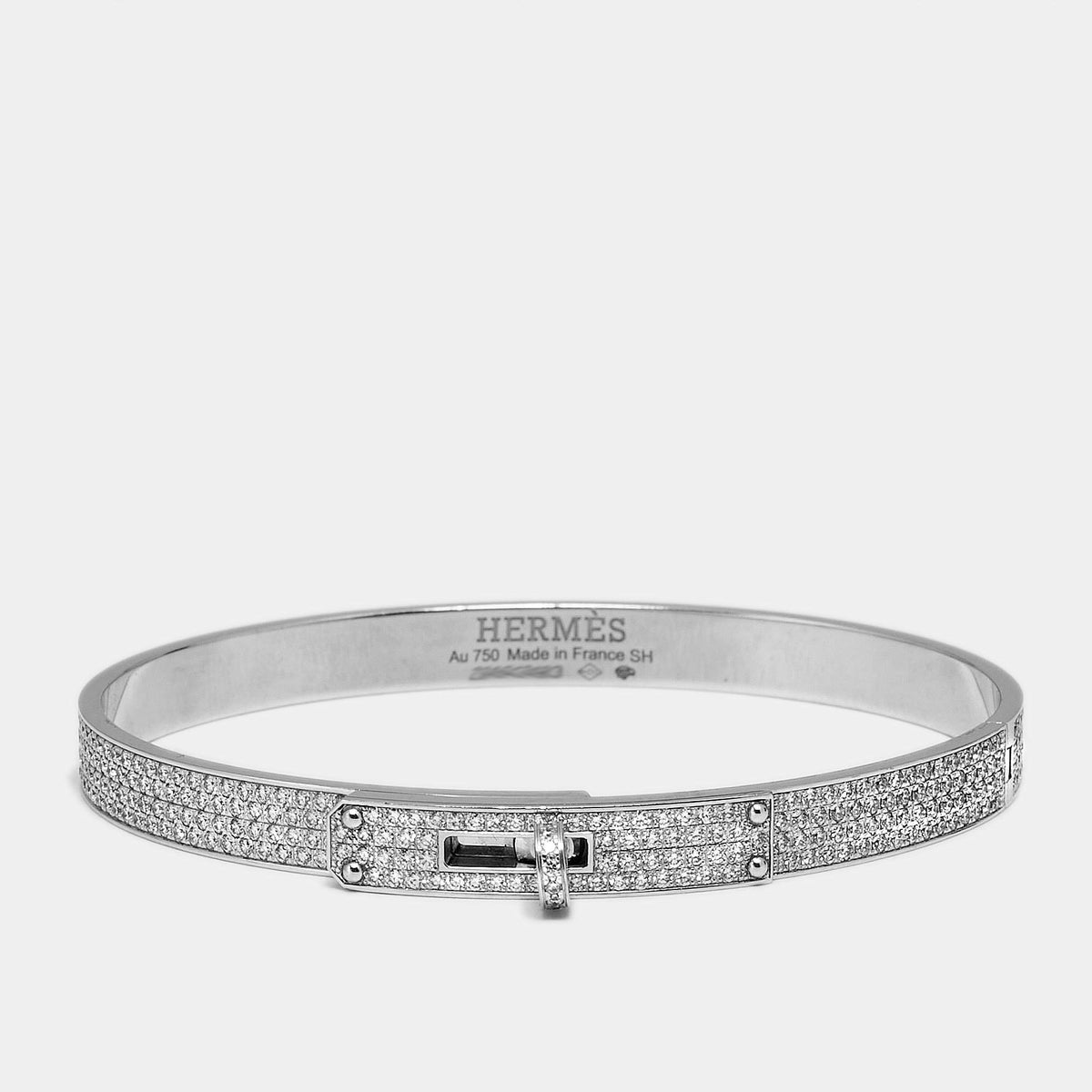 Hermès H d'Ancre Diamond 18K Rose Gold Small Model Bracelet
