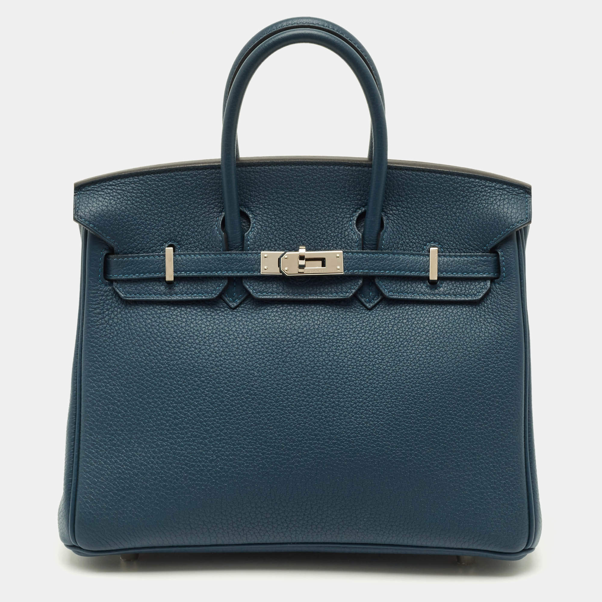 Hermes Birkin 25 Palladium Finish Colvert Togo Leather Tote