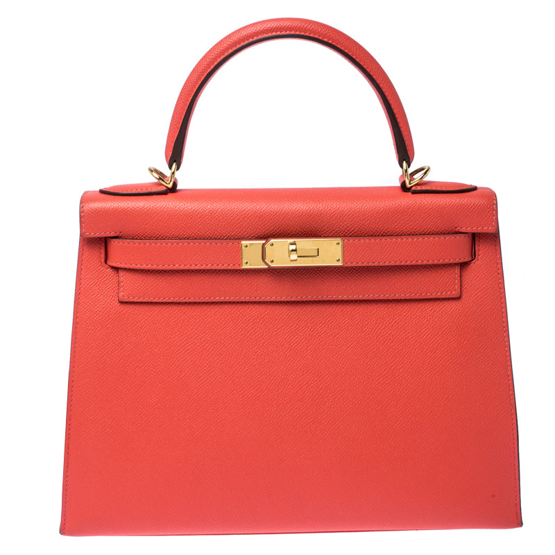 Hermes Rose Jaipur Epsom Leather Gold Hardware Kelly Sellier 28 Bag