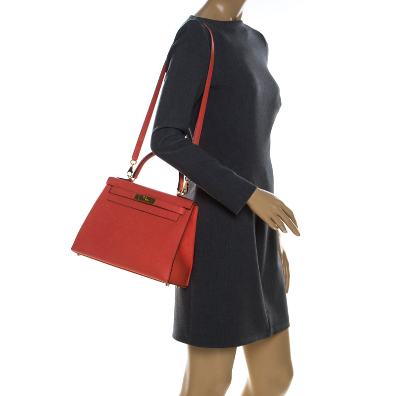Hermes Rose Jaipur Epsom Leather Gold Hardware Kelly Sellier 28 Bag