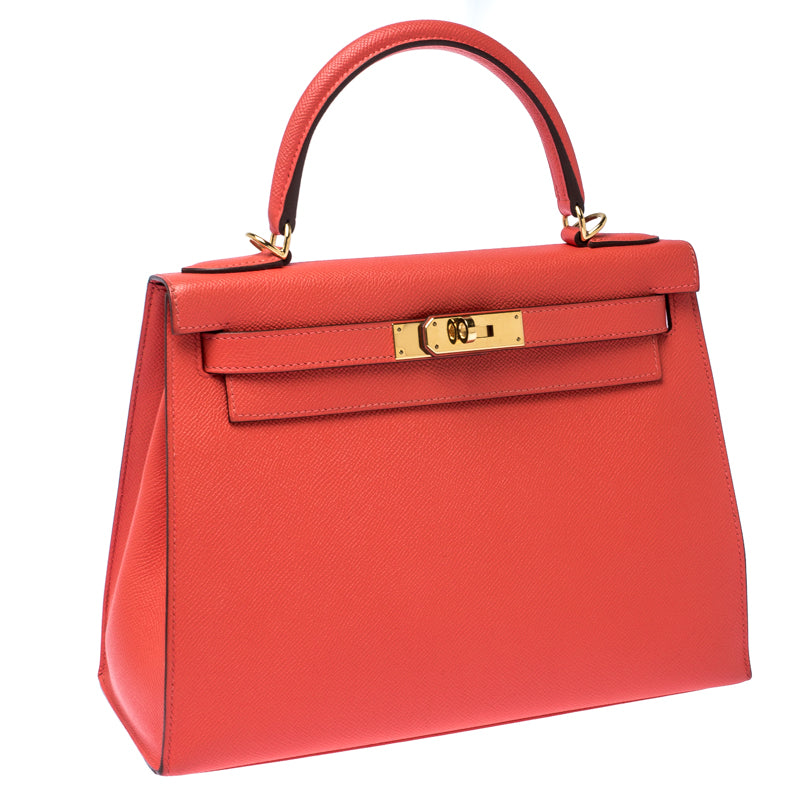 Hermes Rose Jaipur Epsom Leather Gold Hardware Kelly Sellier 28 Bag