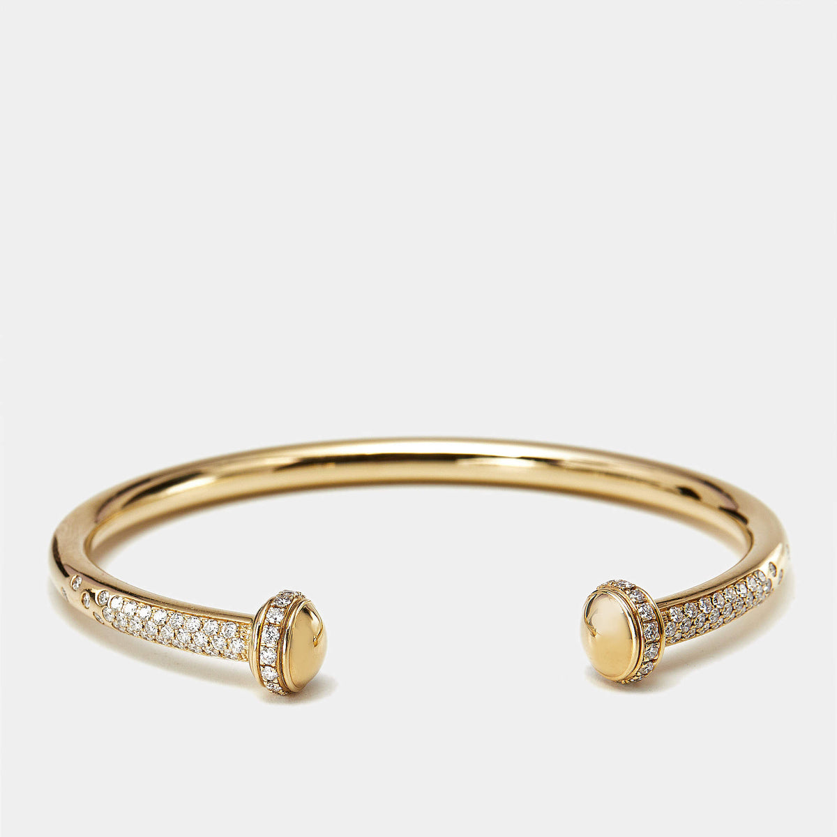 Piaget Possession Diamonds 18k Yellow Gold Open Cuff Bracelet 16