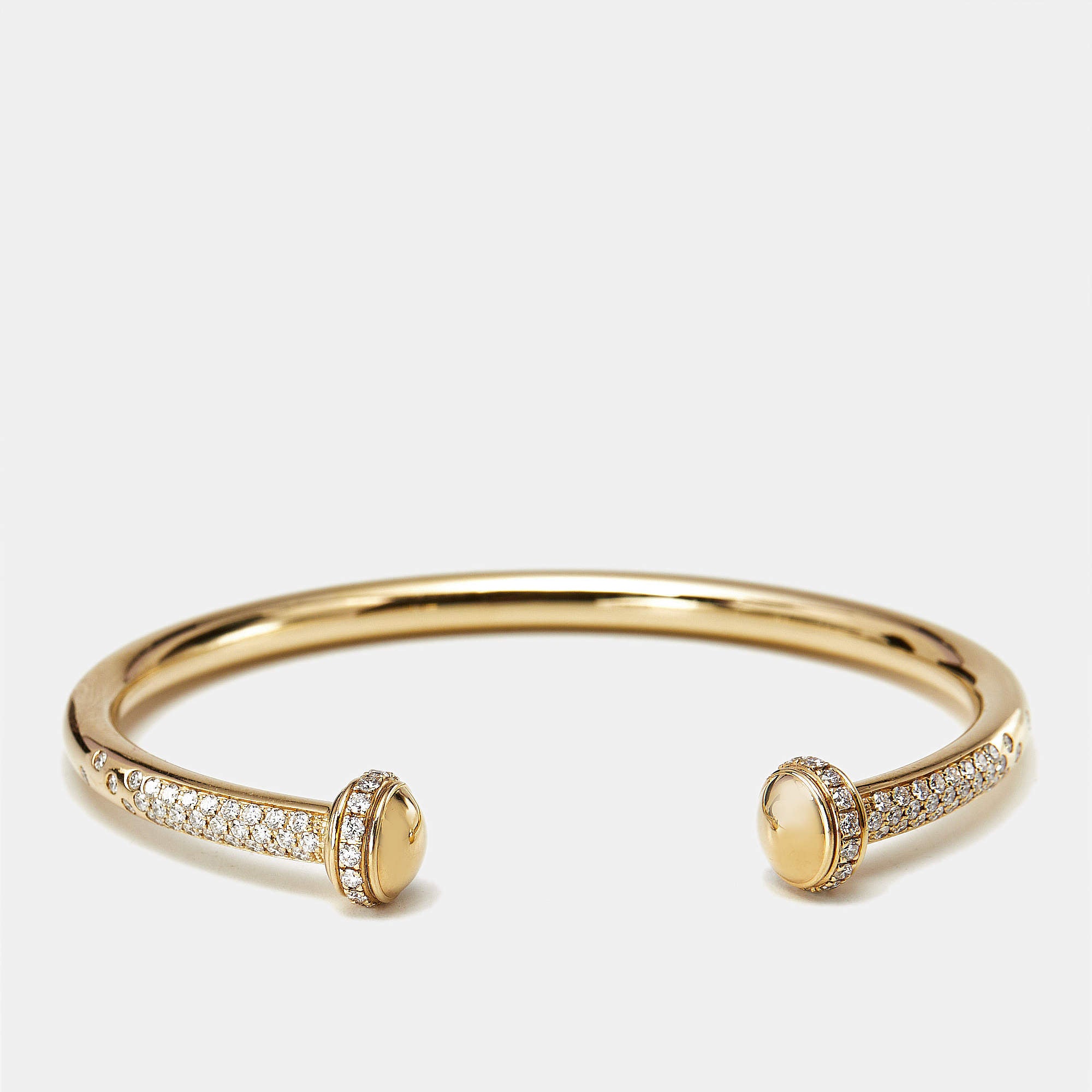 Piaget Possession Diamonds 18k Yellow Gold Open Cuff Bracelet 16