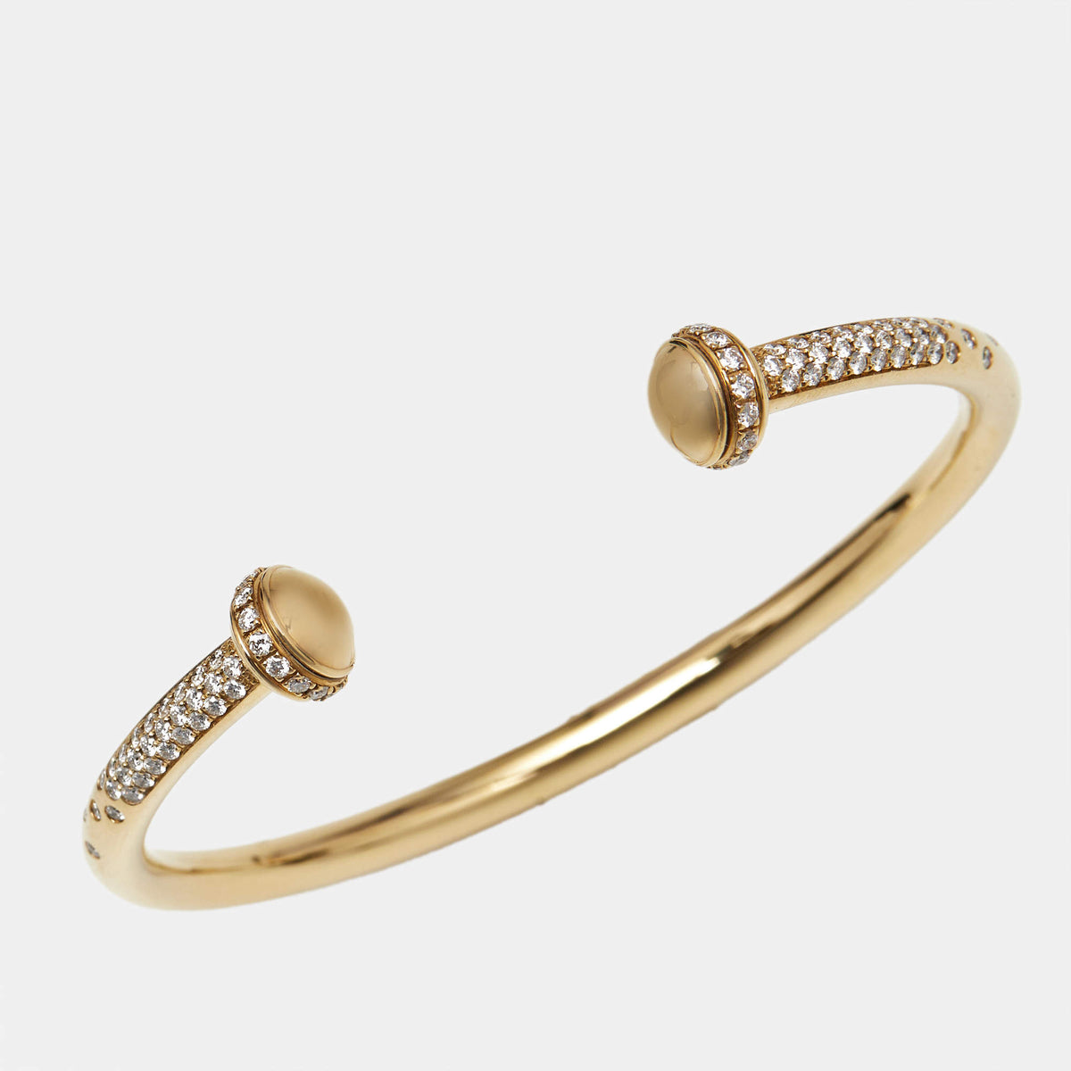 Piaget Possession Diamonds 18k Yellow Gold Open Cuff Bracelet 16