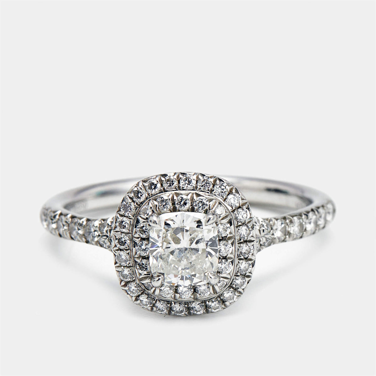 Tiffany & Co. Tiffany Soleste Diamonds Platinum Ring Size 52