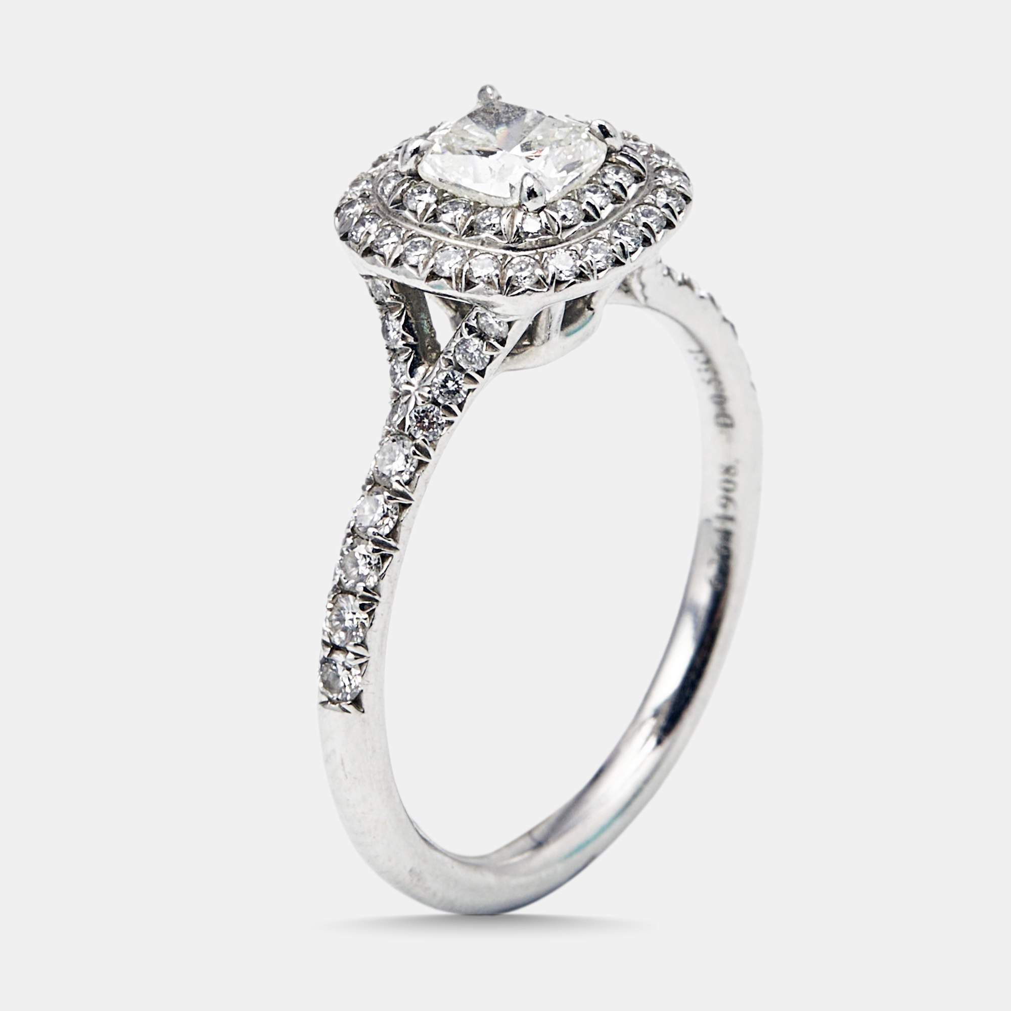 Tiffany & Co. Tiffany Soleste Diamonds Platinum Ring Size 52